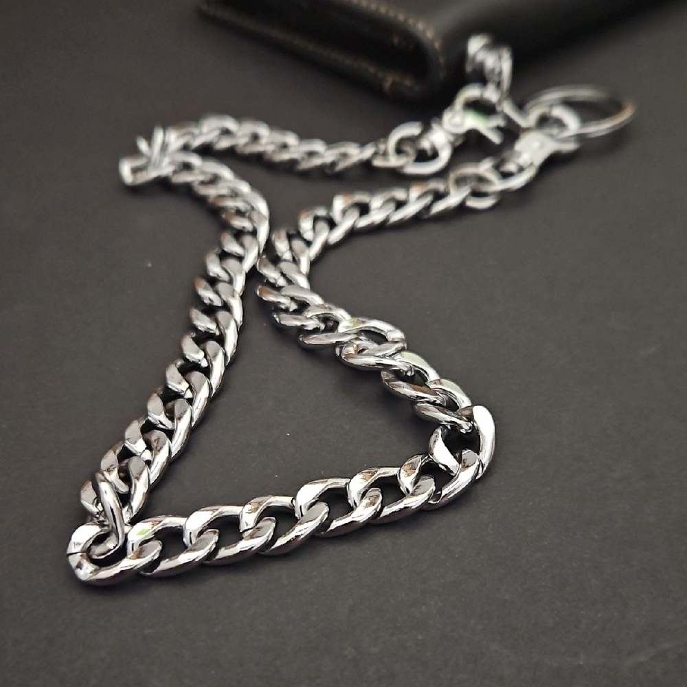 3/$35 Black Leather Wallet with Chain - Picture 15 of 16